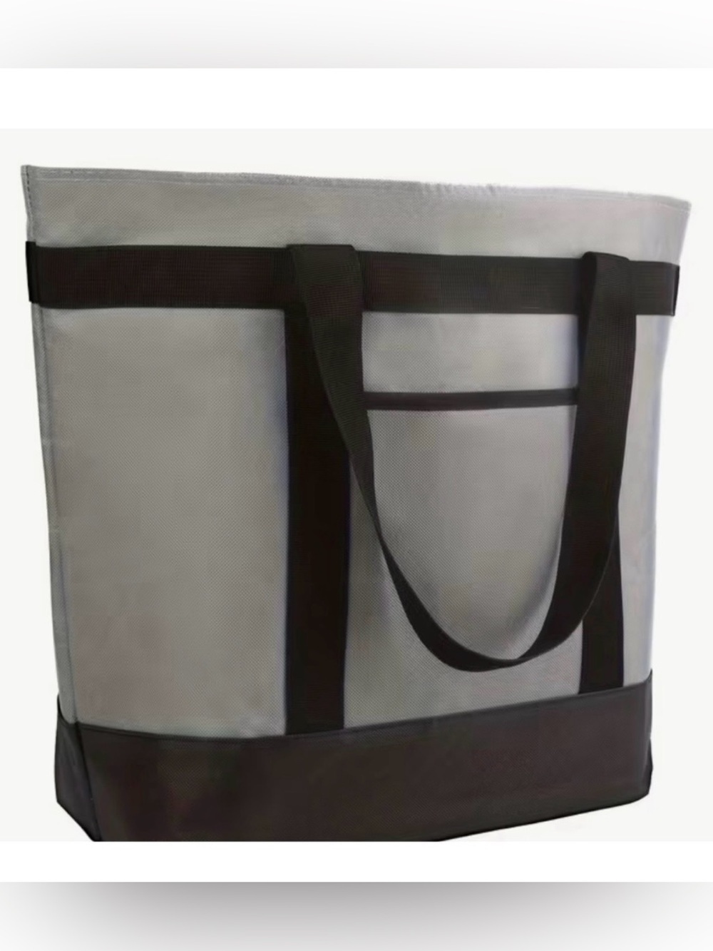 Stylish Insulated Tote Bag- Gray/Black